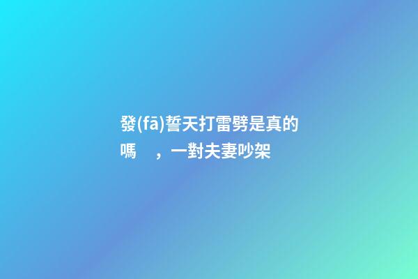 發(fā)誓天打雷劈是真的嗎，一對夫妻吵架